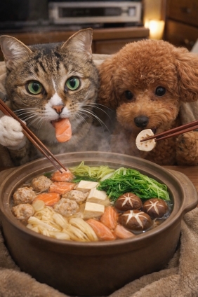 Cat pictures｜鍋を突っつくにゃん！メルでーす！